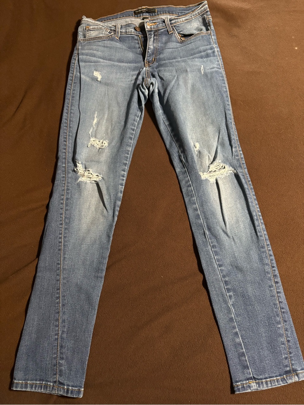 Flying Monkey Light Blue Distressed Skinny Jeans